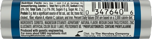 Breath Savers Peppermint 0.75 oz individual package, back view