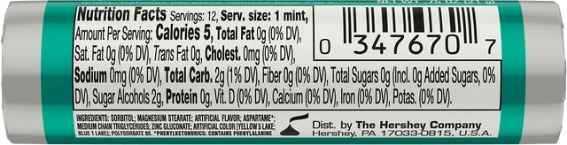 Breath Savers Wintergreen 0.75 oz individual package, back view